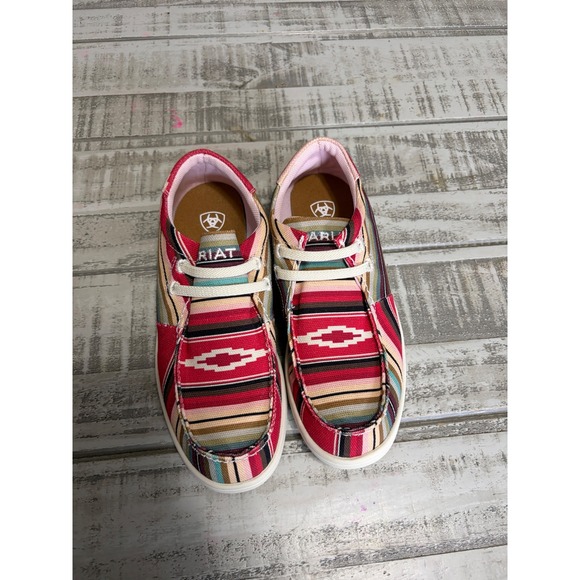 Ariat Kids Southwestern Stripe Canvas Slip On Shoes Toddler Size 2C - Picture 4 of 9